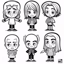 an image of an assortment of cartoon characters,cartoon characters with different expressions for animation