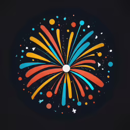 the color of a firework is brightly lit up in this graphic