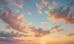 an orange sunset reflects the ocean with large clouds