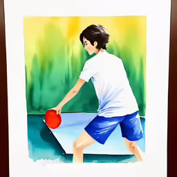an image of a painting of a person playing tennis