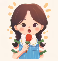 a girl with a rose in her hand