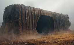 the giant structure was made from a tree stump and burned wood