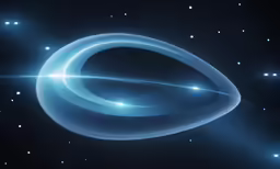 the planet and its two rings are illuminated