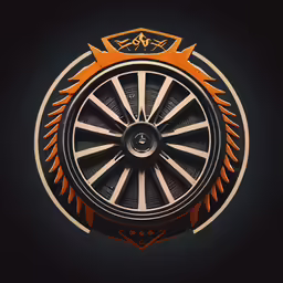 a computer generated wheel on a black background