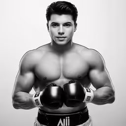 a man that has his shirt down with gloves on