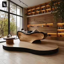 the large couch is set on a plywood surface in a living room