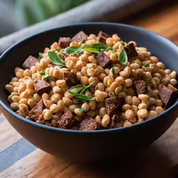 corn with herbs and seasoning in a black bowl