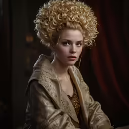 this is an image of a woman with curly hair
