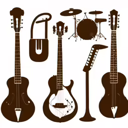 various types of musical instruments including an instrument