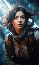 the young woman in a helmet is posing