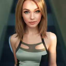 a young woman poses for the camera
