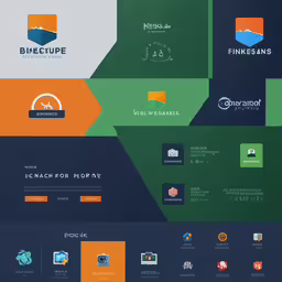 the page is displaying an image of several different logos,the design process for a brand new website