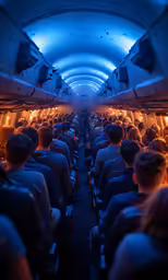 many people sit in seats on an airplane