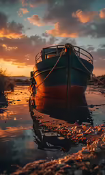 a boat that is sitting in the water