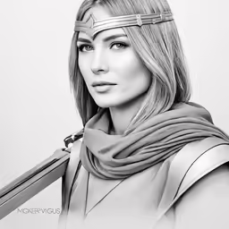 black and white drawing of the person person in the image