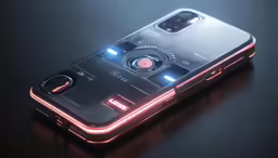 a modern looking camera phone case is sitting on the table