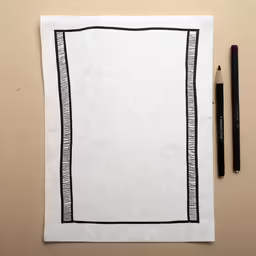 a blank sheet and a pen on the table