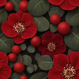very vibrant photograph of many red flowers