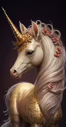 an art print of an old fashioned unicorn