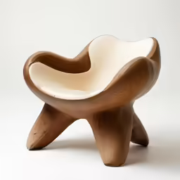 the modern white chair is made from wood