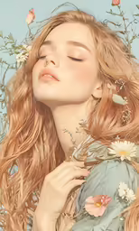 a beautiful young woman is standing among flowers