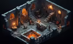 an image of the interior of a building in a dimly lit room