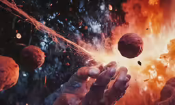 a person who is using an object with many rocks and smokes