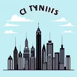 a skyline with the words city inns in it,an image of city skyline with the word cityinns over it