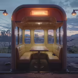 a train car is parked in the open