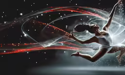 a young ballet girl is leaping through the air