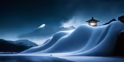 a lantern that is above some snow