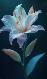 a white and pink flower with drops of water
