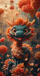 an adorable little creature surrounded by flowers