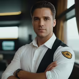 man wearing white shirt and black tie standing by window