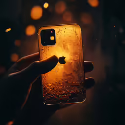 someone taking an iphone image in a water glass