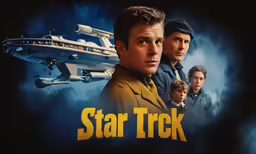 the cast for star trek as well as their movie poster