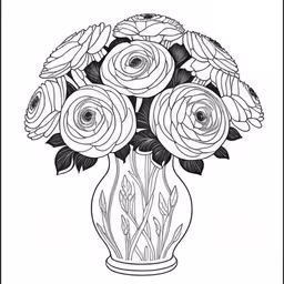 this is a drawing of flowers in a vase