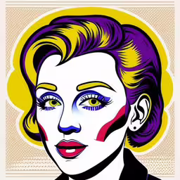 a woman with colorful makeup and green eyes,a woman is wearing colorful makeup and has yellow hair