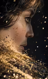 a beautiful woman with freckle on her face