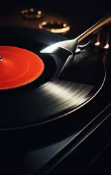 turntables with some music on them in the dark