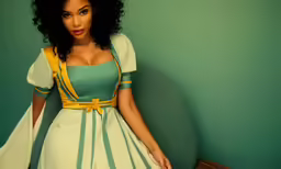 an attractive woman is posing in a costume
