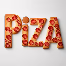 a pizza letter made from pepperoni pizza slices