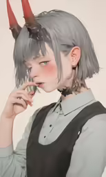 an illustration of a woman with horns holding a wine glass