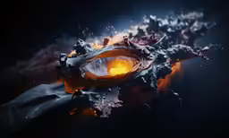a group of crumpled materials floating in water