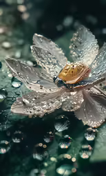 a lady bug sitting on top of a leaf