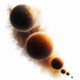 an artistic rendering of planets in the sky