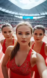 the three woman are posing for a picture together