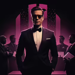 an illustration of a man in a tuxedo wearing a tie