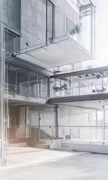an old building with a bunch of glass windows