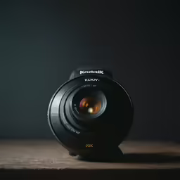a close up of a lens sitting on a table